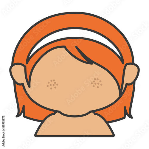 cute little girl shirtless character vector illustration design