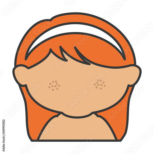 cute little girl shirtless character vector illustration design