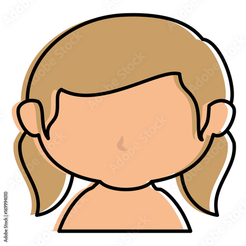 cute little girl shirtless character vector illustration design