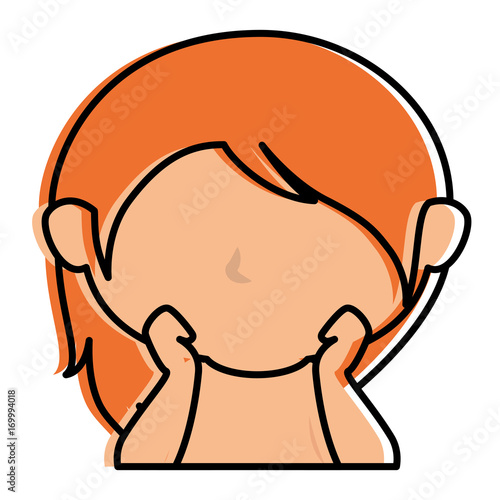 cute little girl shirtless character vector illustration design