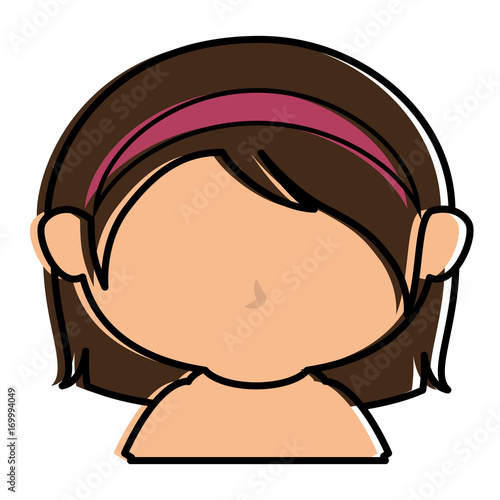 cute little girl shirtless character vector illustration design