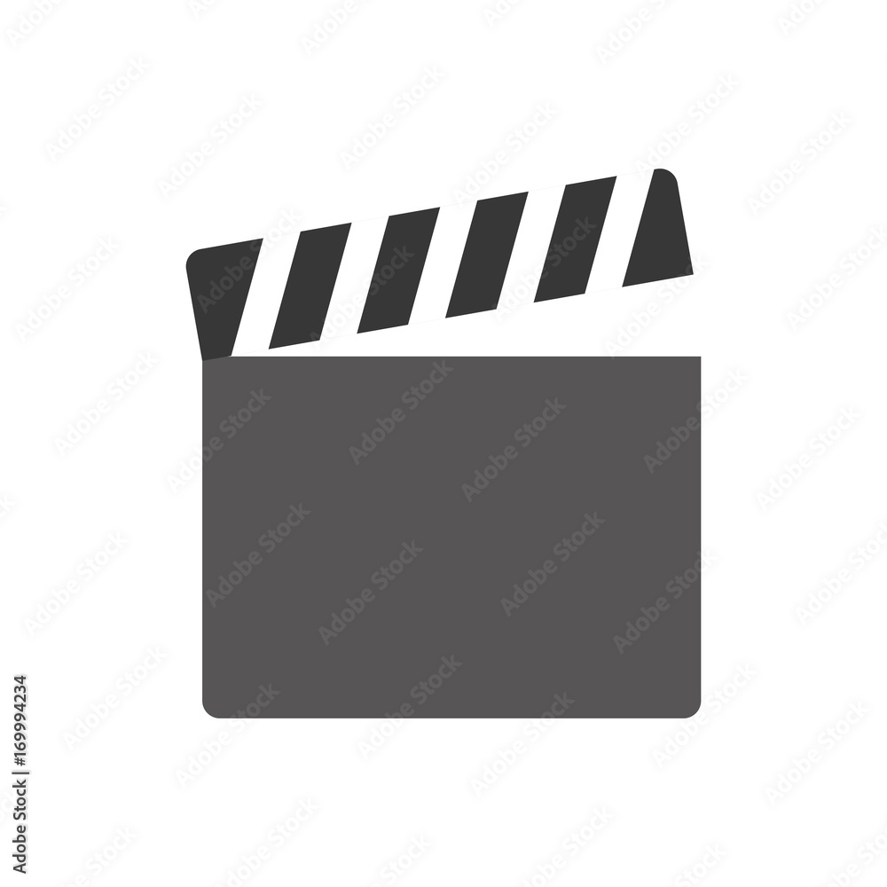 colorful clapperboard over  white background vector illustration
