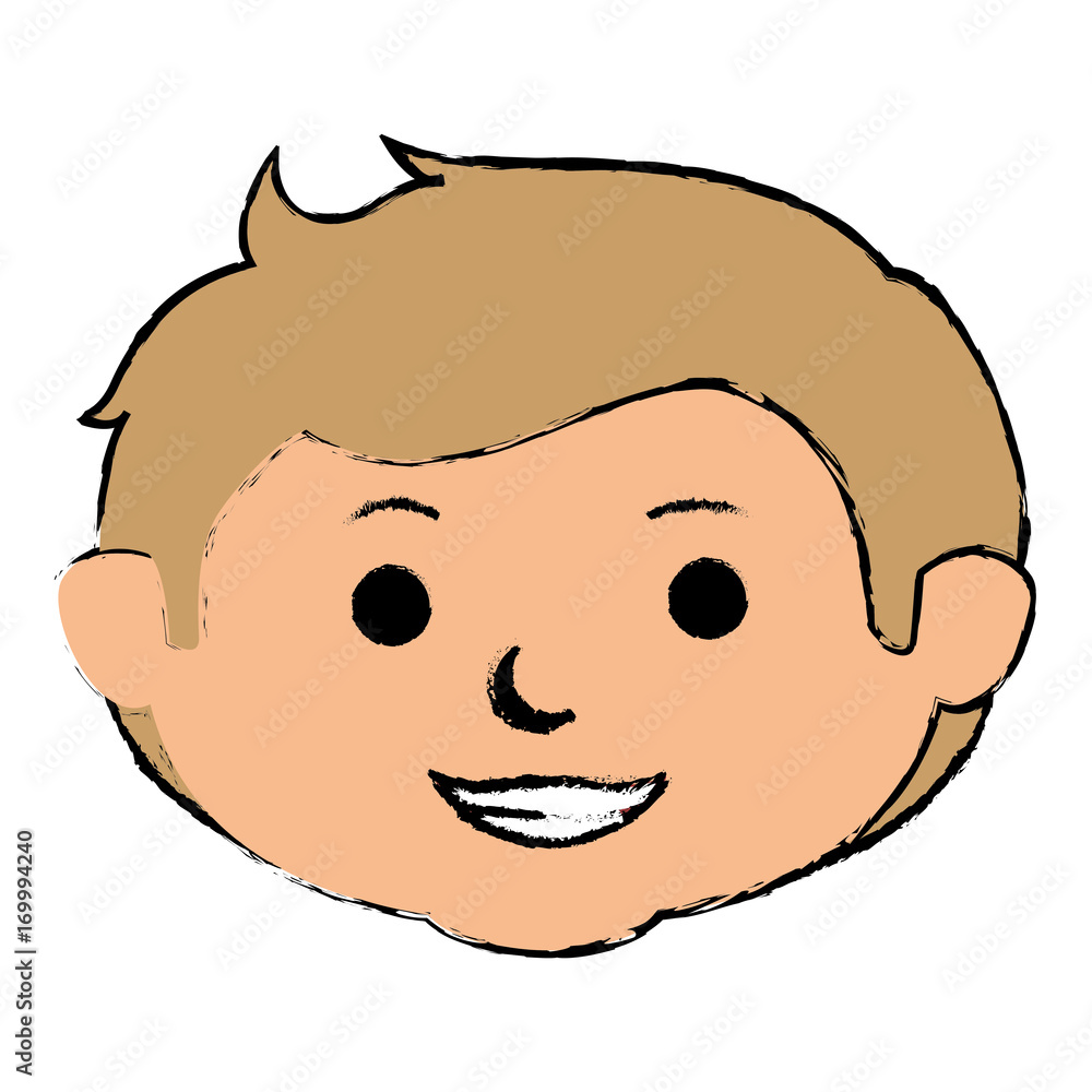 cute little boy head character vector illustration design cute little boy head character vector illustration design