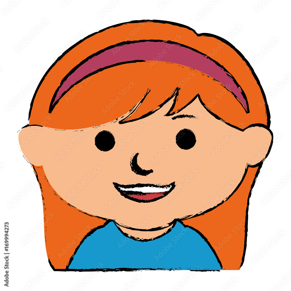 Obraz premium cute little girl character vector illustration design