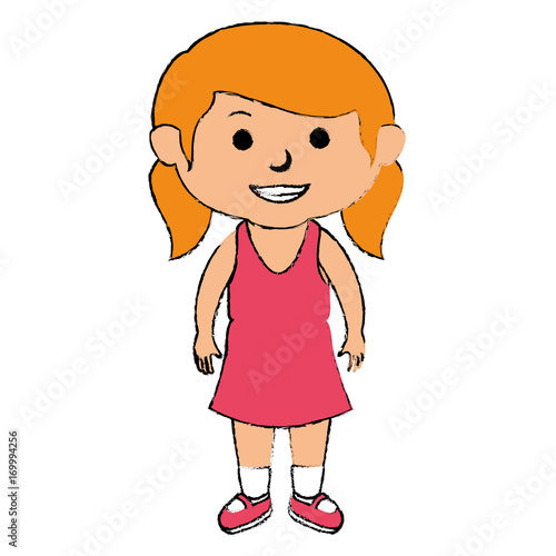 cute little girl character vector illustration design