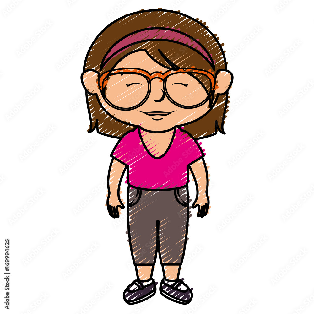 cute little girl with glasses character vector illustration design cute little girl with glasses character vector illustration design