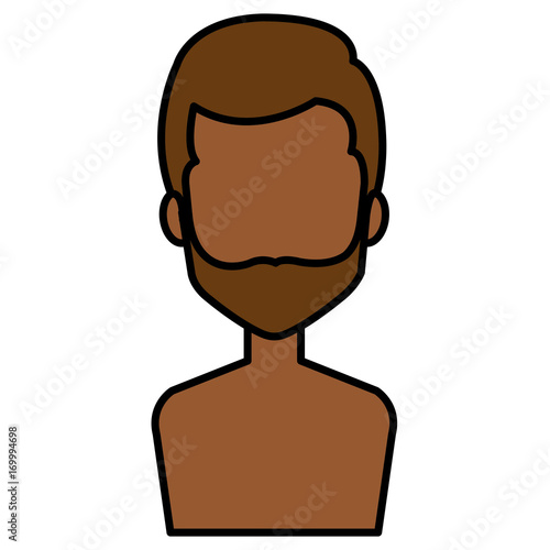 young man shirtless avatar character vector illustration design