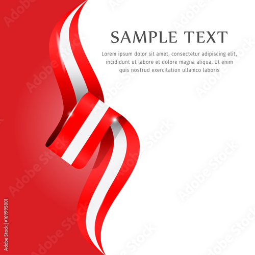 Abstract background flag. Background flag ribbon for liberty, national event, celebration, brochure, slide show, and general election. Abstract color background Austria flag ribbon vector.