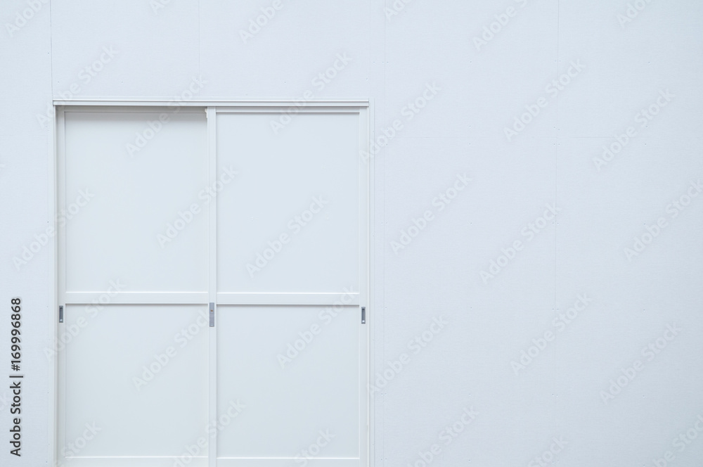 White slide door background. White slide door background.
