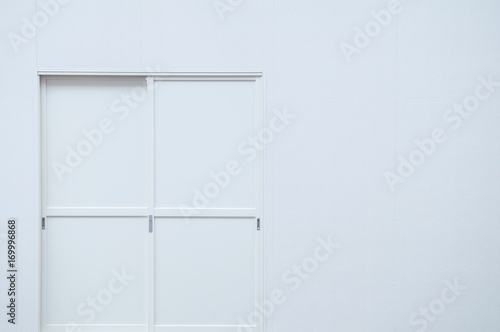 White slide door background.
