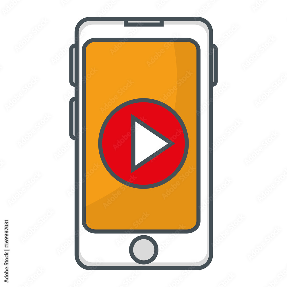 smartphone device with play button vector illustration design smartphone device with play button vector illustration design