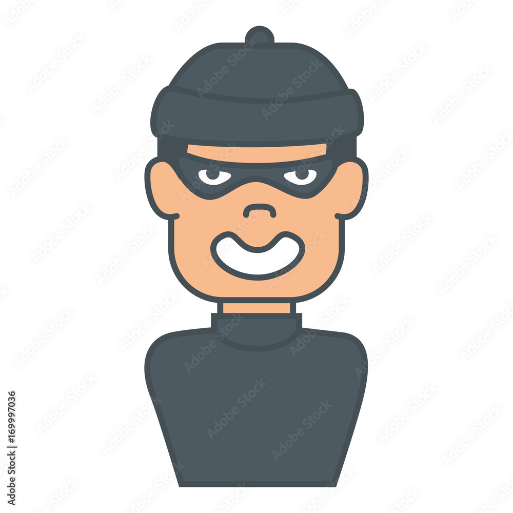 thief avatar character icon vector illustration design