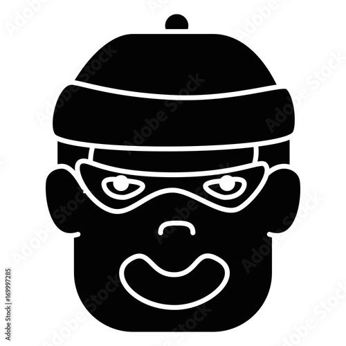 thief avatar character icon vector illustration design