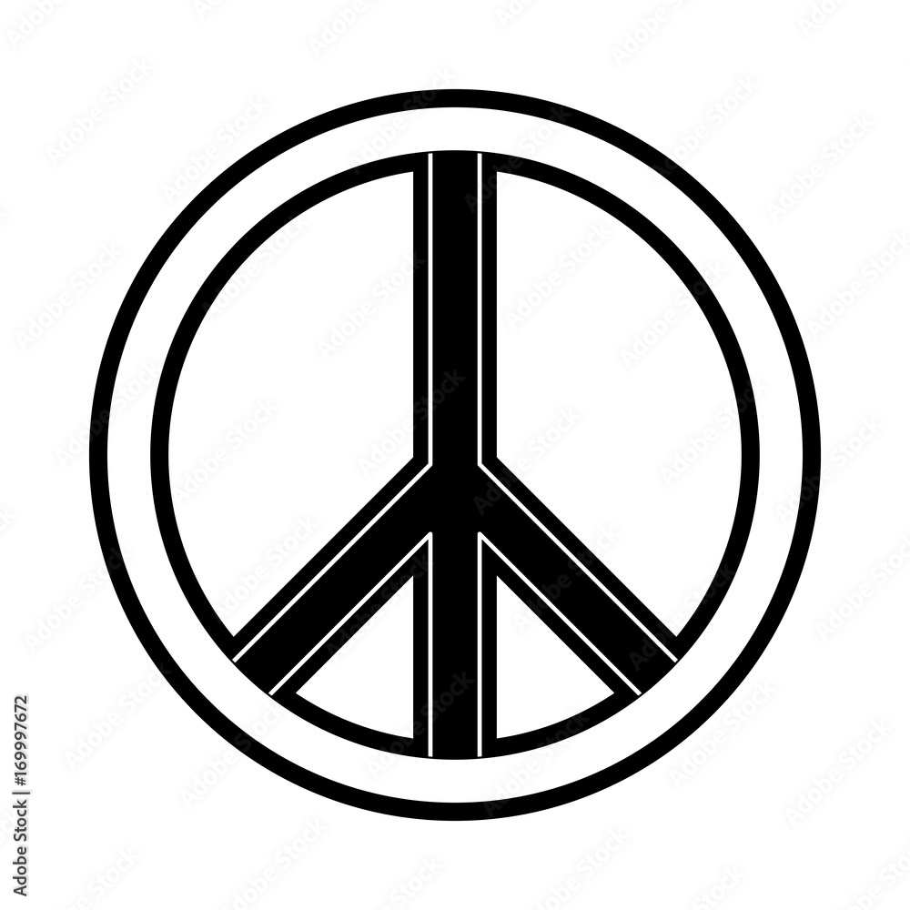 peace sign icon over white background vector illustration peace sign icon over white background vector illustration