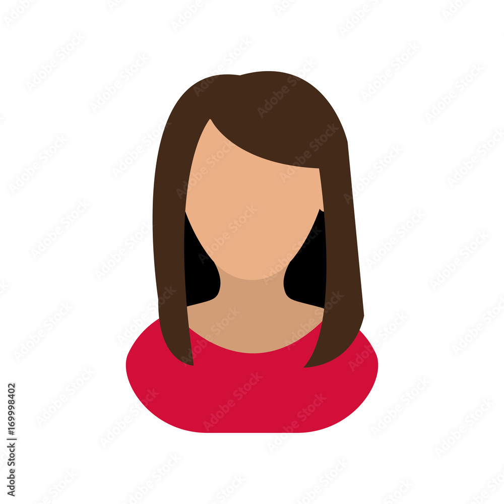 colorful  woman face avatar  over white backgroun vectro illustration