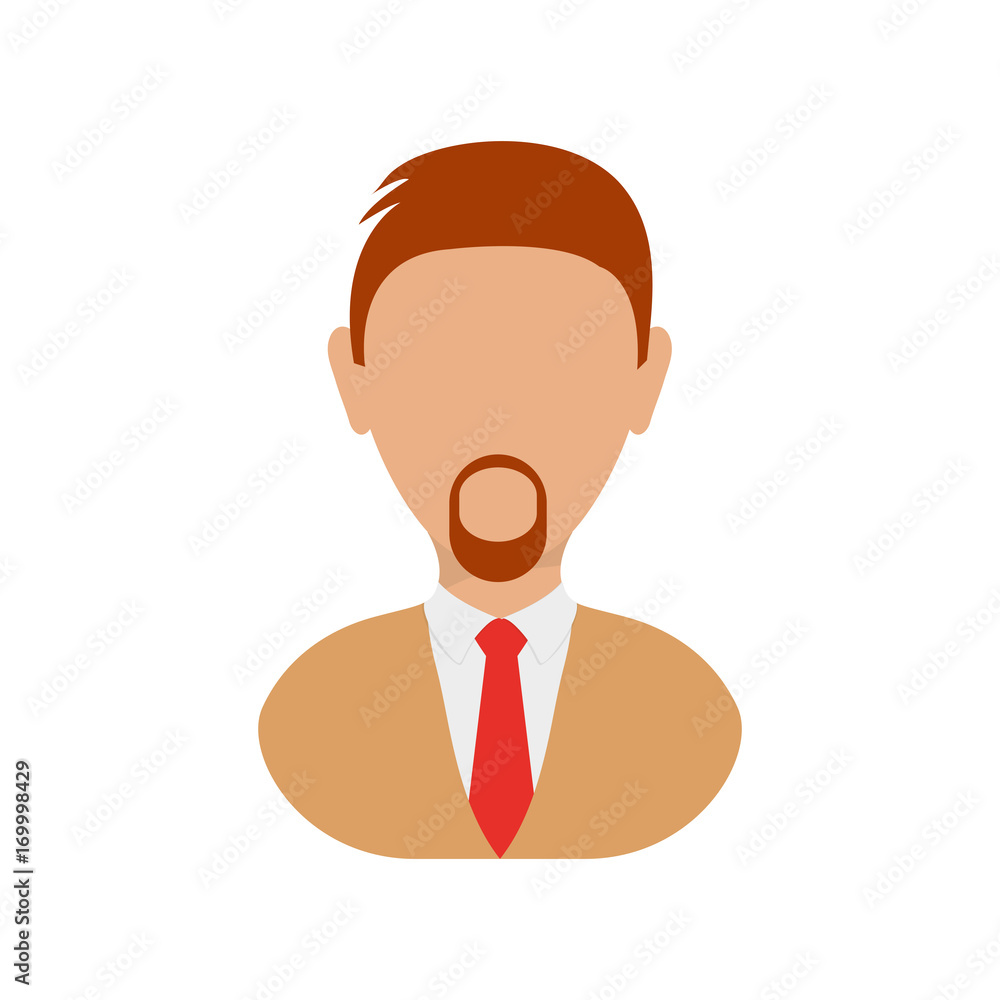 colorful  executive man  avatar over white  vector illustration
