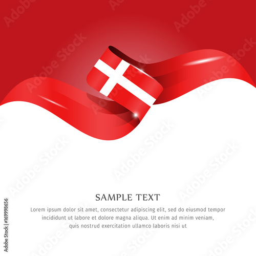 Abstract background flag. Background flag ribbon for liberty, national event, celebration, brochure, slide show, and general election. Abstract color background Denmark flag ribbon vector.