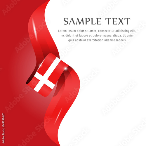 Abstract background flag. Background flag ribbon for liberty, national event, celebration, brochure, slide show, and general election. Abstract color background Denmark flag ribbon vector.