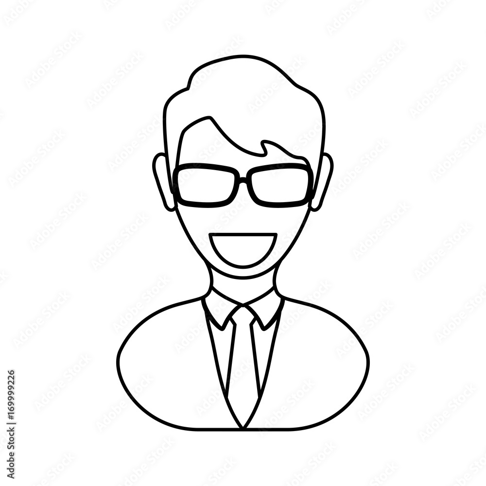 avatar businessman icon over white background vector illustration