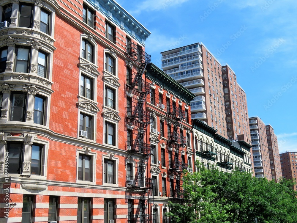 Old highrise apartment buildings in New York City