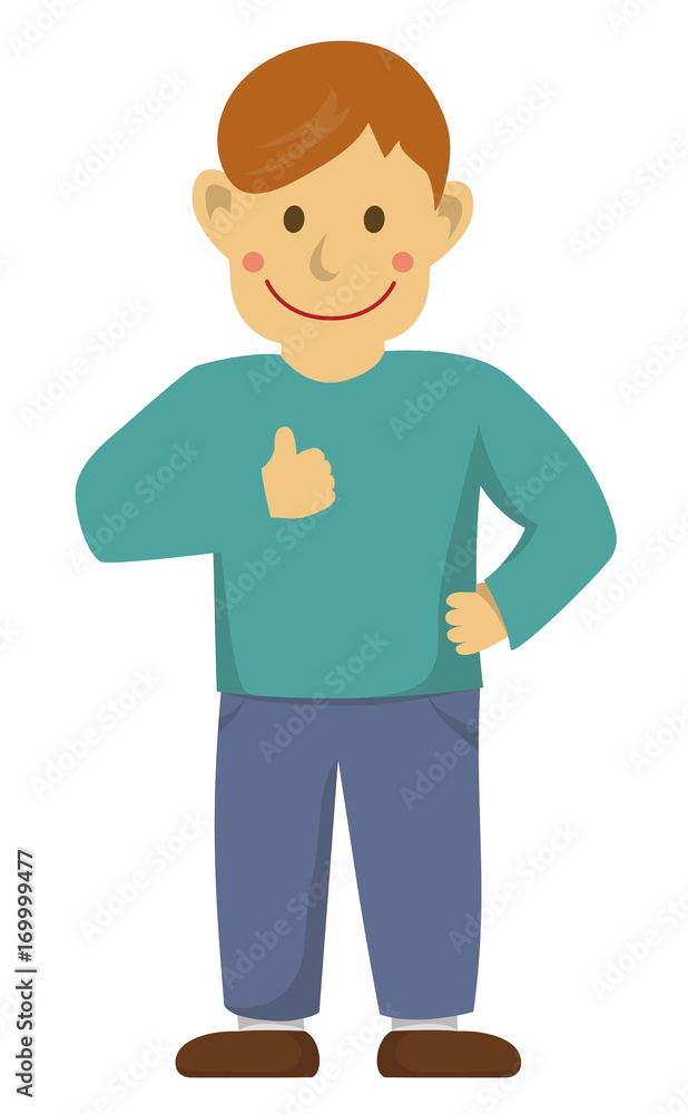 action gesturing man illustration (thumbs up)