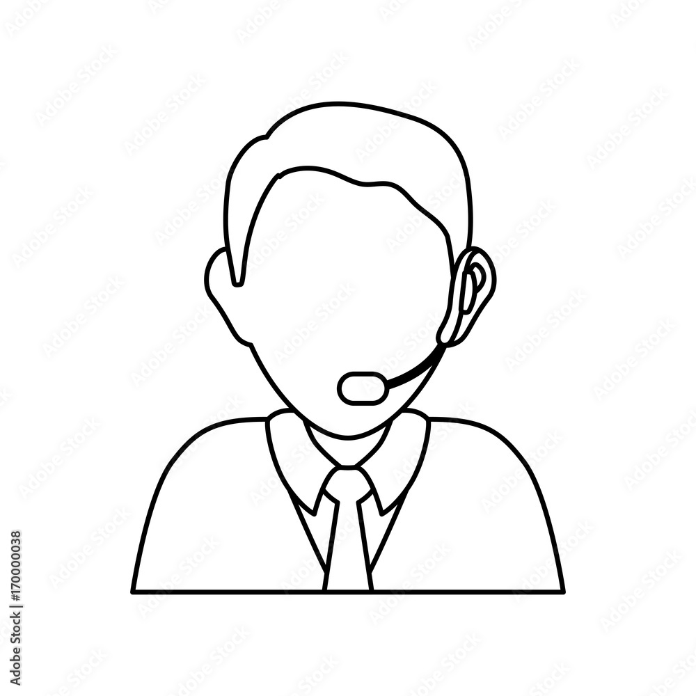 man with headset icon over white background vector illustration man with headset icon over white background vector illustration