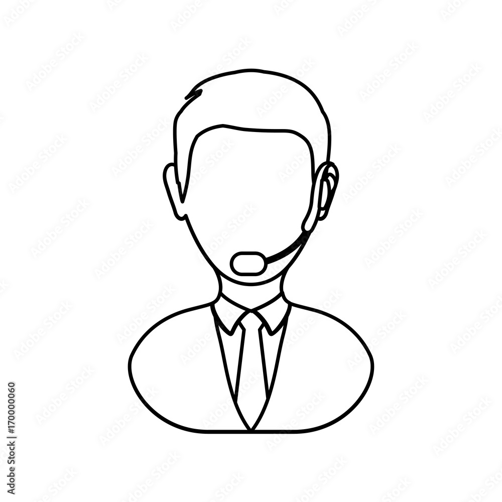 man with headset icon over white background vector illustration man with headset icon over white background vector illustration