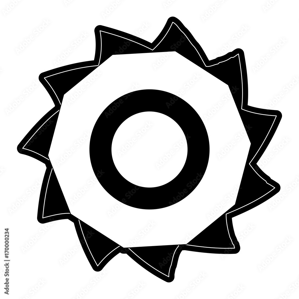 monocromatic gear over white background vector illustration monocromatic gear over white background vector illustration