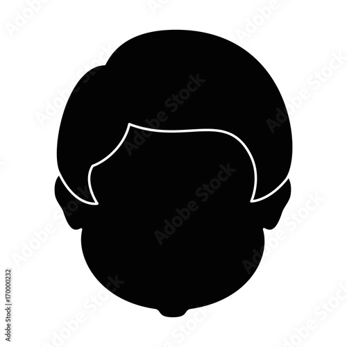 young man head avatar character vector illustration design