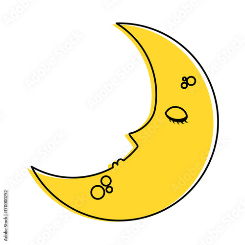sleeping moon kawaii character vector illustration design