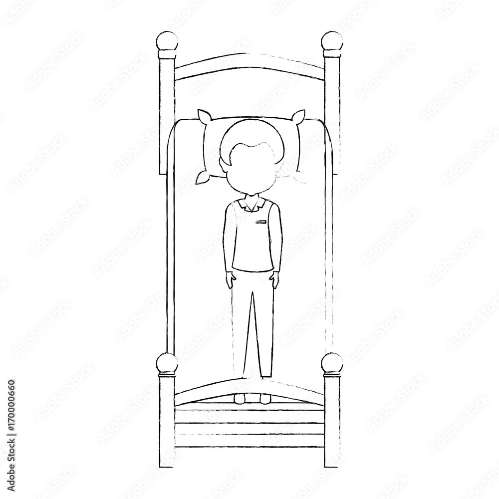man sleeping on the bed vector illustration design man sleeping on the bed vector illustration design