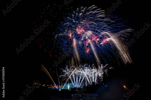 fireworks on a night isolated background