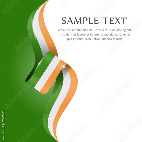 Abstract background flag. Background flag ribbon for liberty, national event, celebration, brochure, slide show, and general election. Abstract color background Ireland flag ribbon vector.
