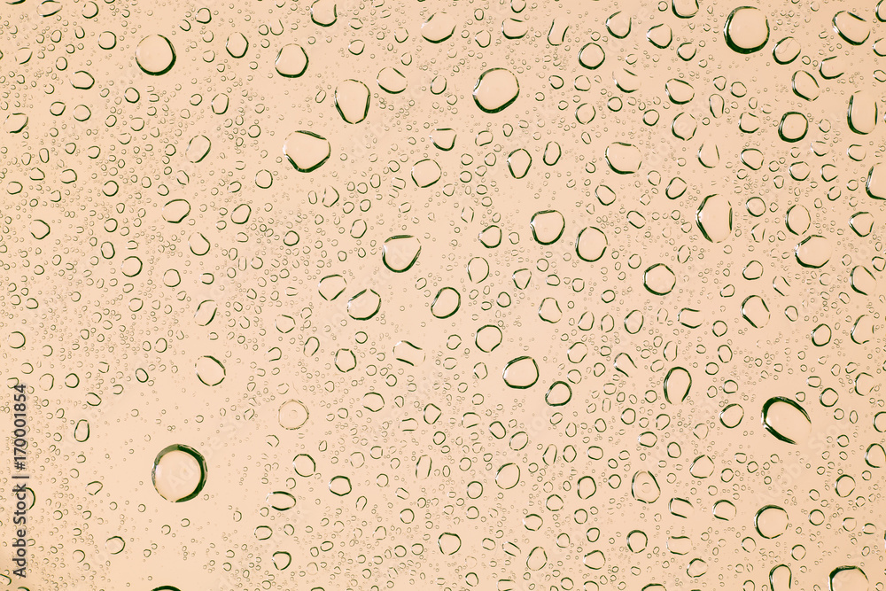 Rain droplets on glass background, Drops of water.