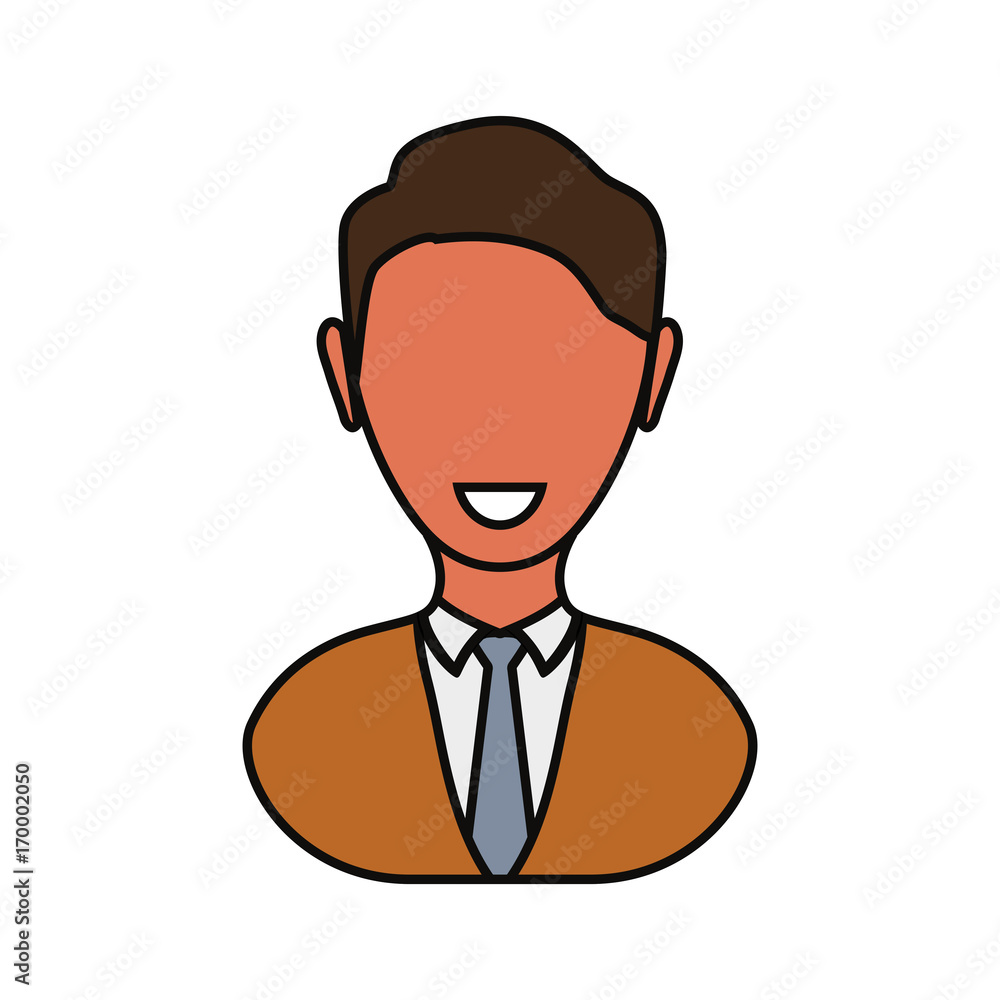 avatar businessman icon over white background colorful design vector illustration