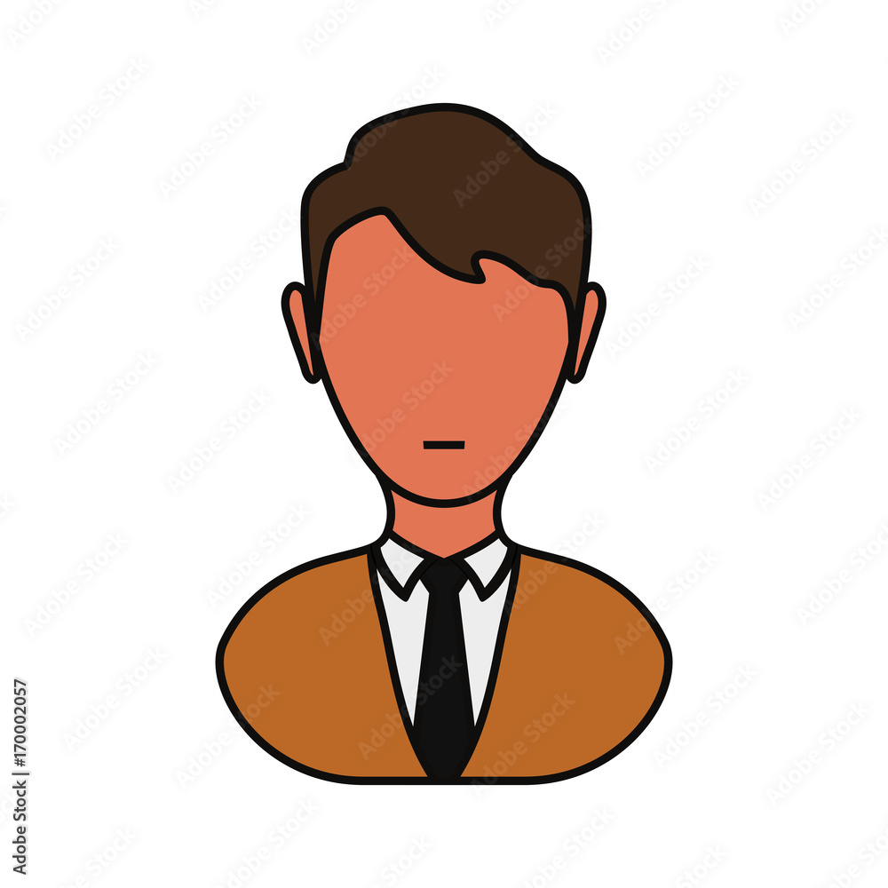 avatar businessman icon over white background colorful design vector illustration