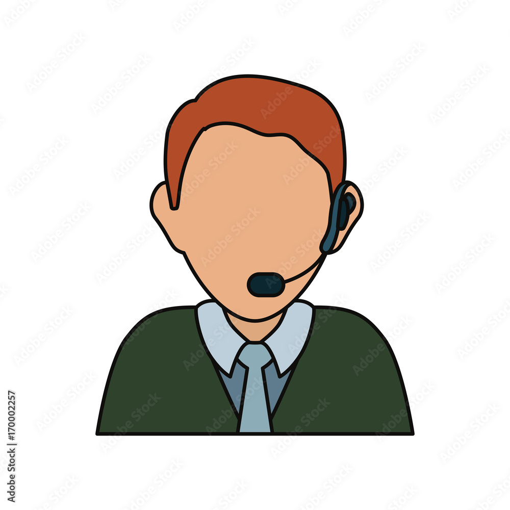 man with headset icon over white background colorful design vector illustration man with headset icon over white background colorful design vector illustration