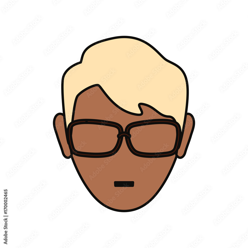 man with glasses icon over white background vector illustration