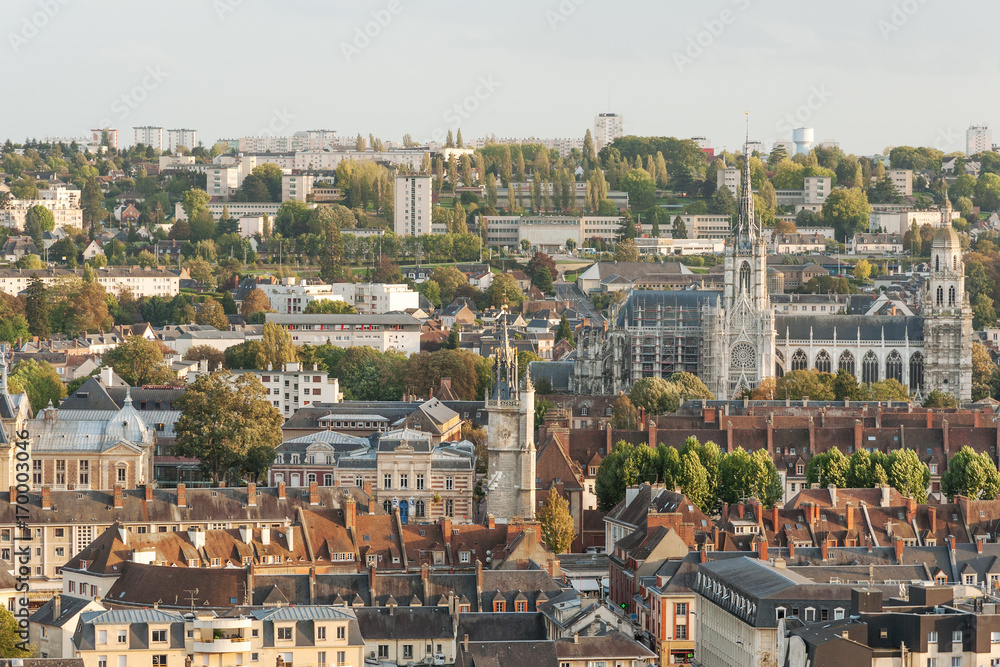 Panorama of Evreux, capital of Eure department, France
