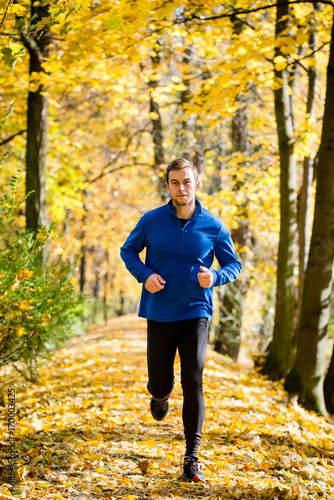 Man running in nature