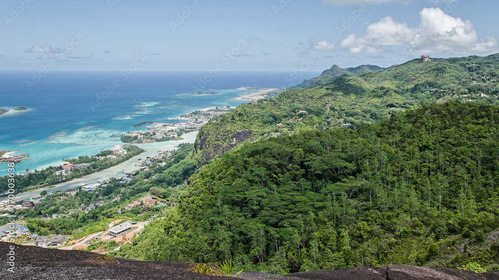 Great view from the mountain on the Seychelles