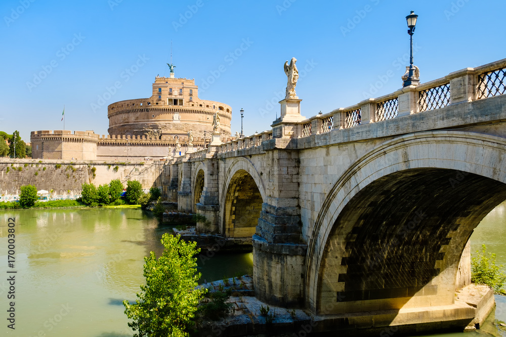 Castel Sant'Angelo and the Ponte Sant'Angelo in Rome