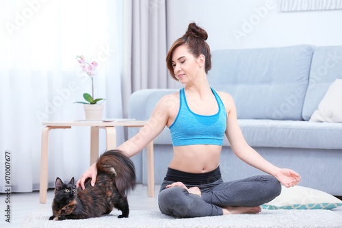 Young beautiful woman with ...