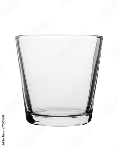 empty glass cup isolated on white background. For alcohol or cocktails