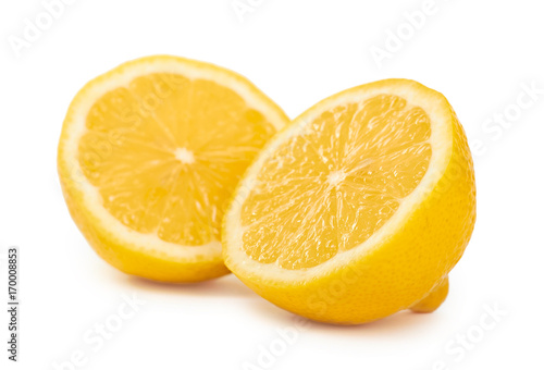 Vitamin yellow lemon. Isolated on white background