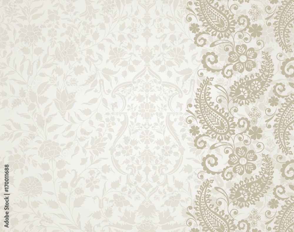 wedding card design, paisley floral pattern , India wedding card design, paisley floral pattern , India