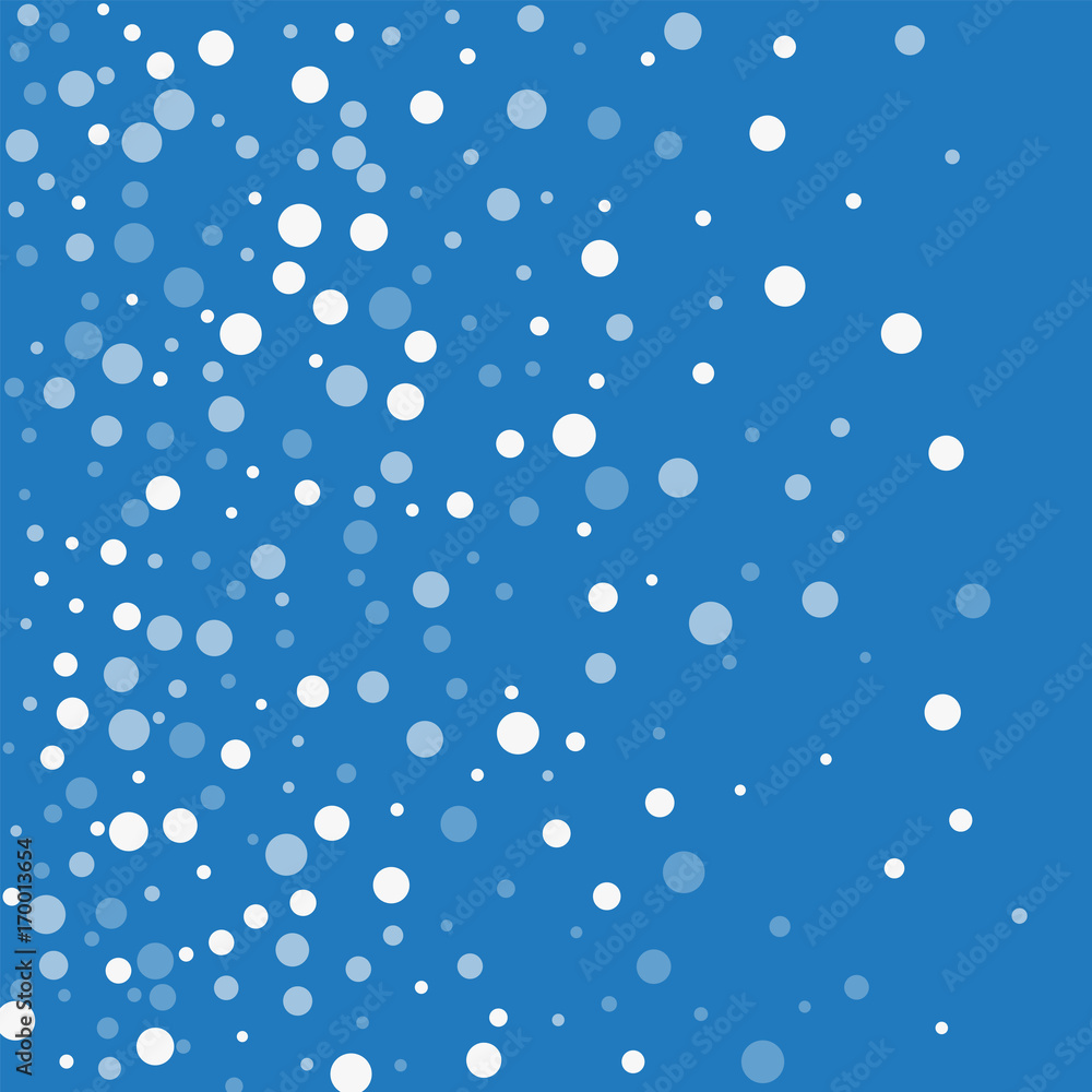 Falling white dots. Left gradient with falling white dots on blue background. Vector illustration. Falling white dots. Left gradient with falling white dots on blue background. Vector illustration.