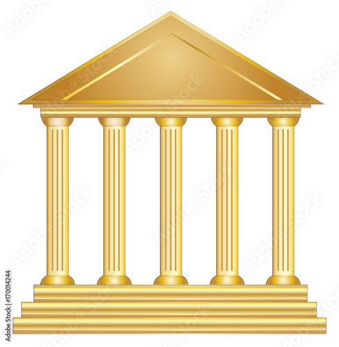 Columns ancient greek historic building gold vector eps 10