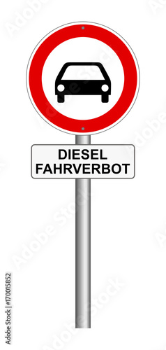 Diesel Fahrverbot Schild isoliert