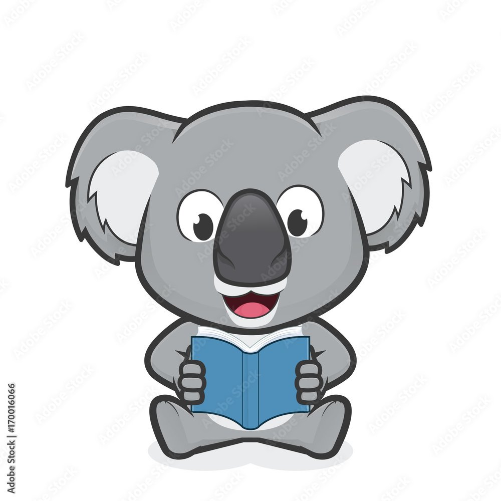 Naklejka premium Koala czyta książkę
